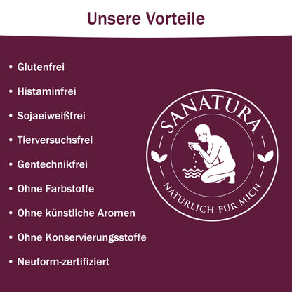 Vorteile von Sanatura in den Farben der Bio Akazienfaser Dose